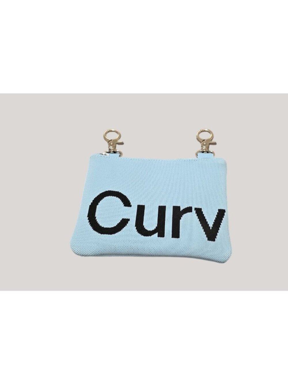 NWT - Curves Mini Knit (Baby Blue) Crossbody Bag With Adjustable Strap Zipper Cl
